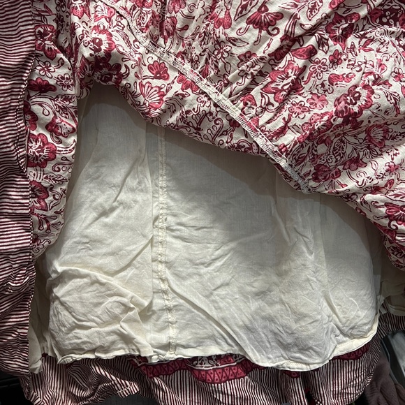 Anthropologie Red Cream Floral Georgina Dress by Maeve XS - Picture 12 of 16